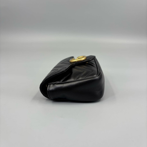 Gucci Super Mini GG Marmont Calfskin Black