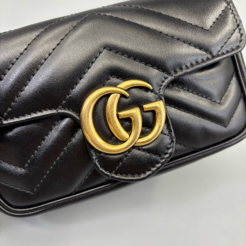 Gucci Super Mini GG Marmont Calfskin Black