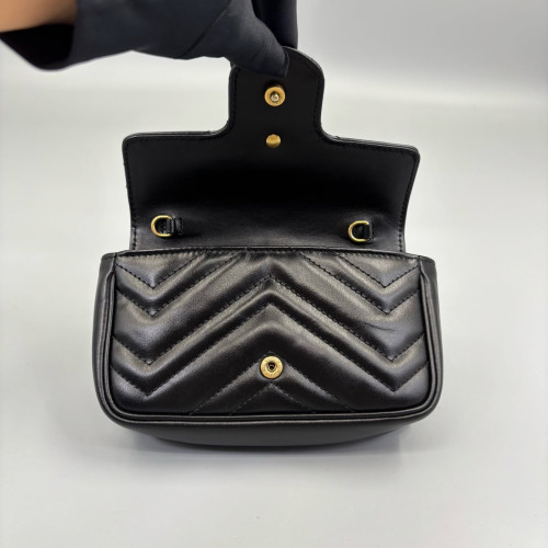 Gucci Super Mini GG Marmont Calfskin Black