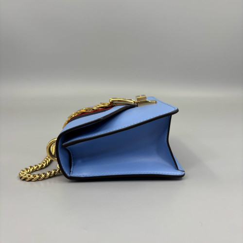Gucci Mini Sylvie Shoulder Bag Calfskin Blue