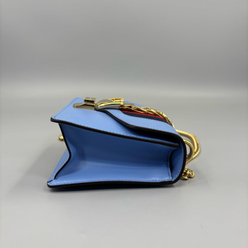 Gucci Mini Sylvie Shoulder Bag Calfskin Blue