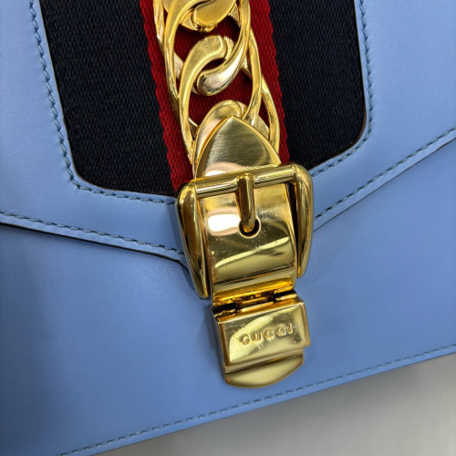 Gucci Mini Sylvie Shoulder Bag Calfskin Blue