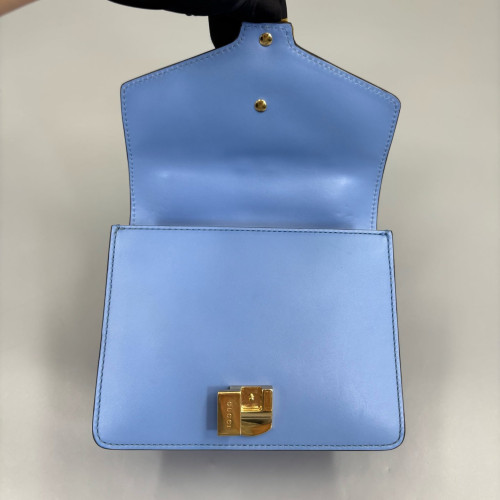 Gucci Mini Sylvie Shoulder Bag Calfskin Blue