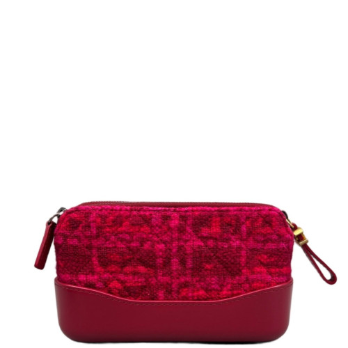 Chanel Small Gabrielle Clutch Tweed Red