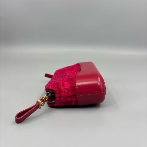 Chanel Small Gabrielle Clutch Tweed Red