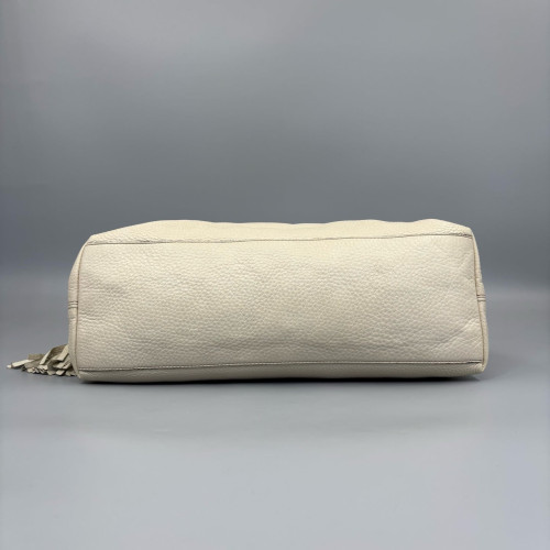 Gucci Medium Soho Shoulder Bag Grained Calfskin White