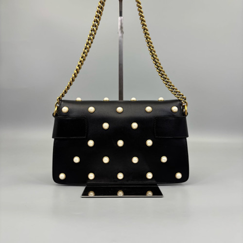 Gucci Queen Margaret Broadway Shoulder Bag Calfskin Black