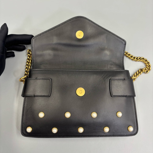 Gucci Queen Margaret Broadway Shoulder Bag Calfskin Black