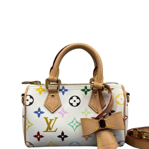Louis Vuitton Nano Speedy Bandouliere Monogram Multicolor White