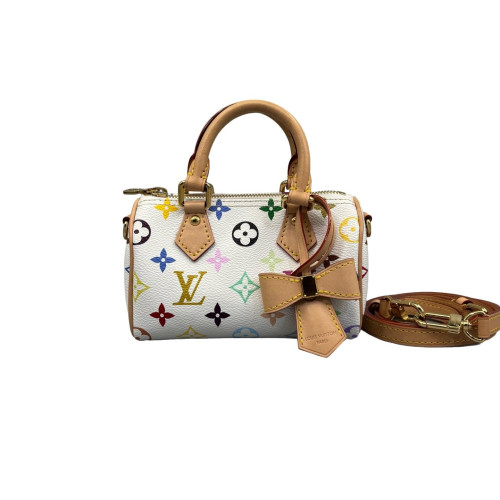 Louis Vuitton Nano Speedy Bandouliere Monogram Multicolor White