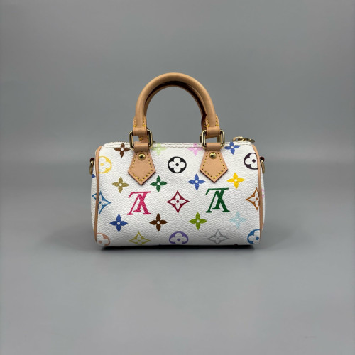 Louis Vuitton Nano Speedy Bandouliere Monogram Multicolor White