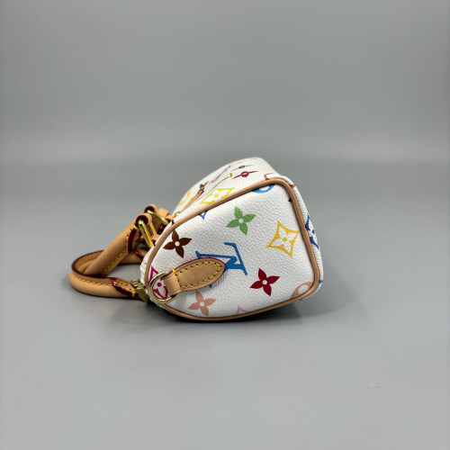 Louis Vuitton Nano Speedy Bandouliere Monogram Multicolor White