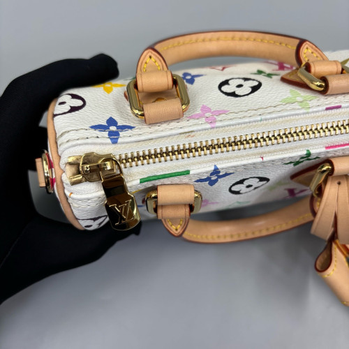 Louis Vuitton Nano Speedy Bandouliere Monogram Multicolor White