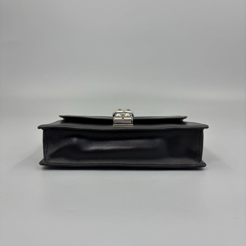 Prada Studded Elektra Shoulder Bag Calfskin Black