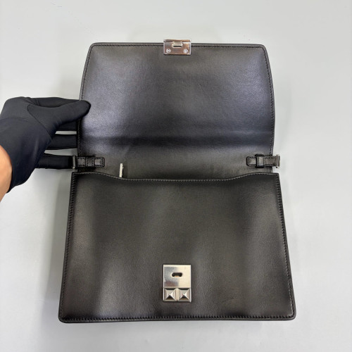Prada Studded Elektra Shoulder Bag Calfskin Black