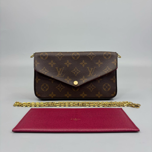 Louis Vuitton Pochette Felicie Chain Wallet Monogram Brown