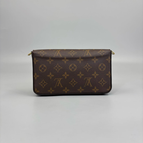 Louis Vuitton Pochette Felicie Chain Wallet Monogram Brown