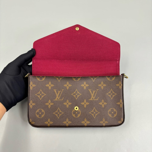 Louis Vuitton Pochette Felicie Chain Wallet Monogram Brown