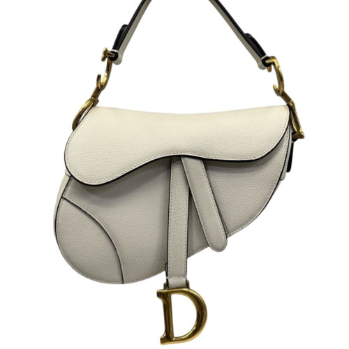 Dior Small Saddle Bag Calfskin White