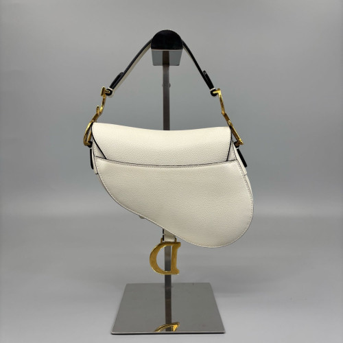 Dior Small Saddle Bag Calfskin White