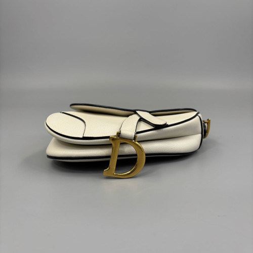 Dior Small Saddle Bag Calfskin White