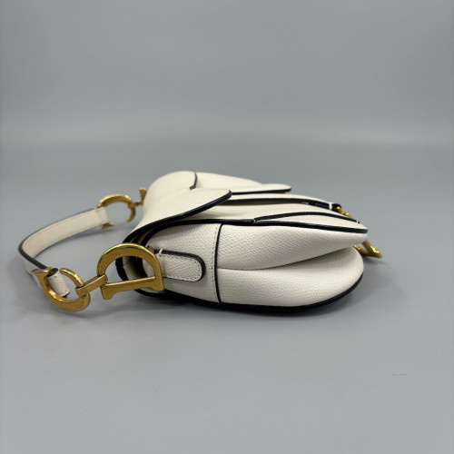 Dior Small Saddle Bag Calfskin White