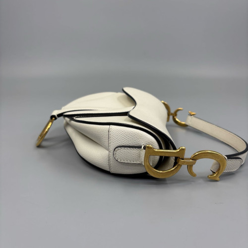 Dior Small Saddle Bag Calfskin White