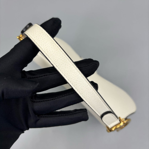 Dior Small Saddle Bag Calfskin White