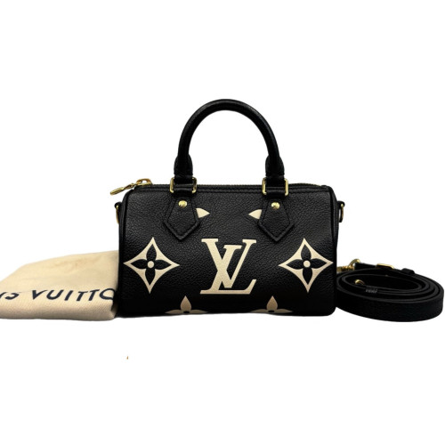 Louis Vuitton Nano Speedy Bandouliere Monogram Empreinte Black White