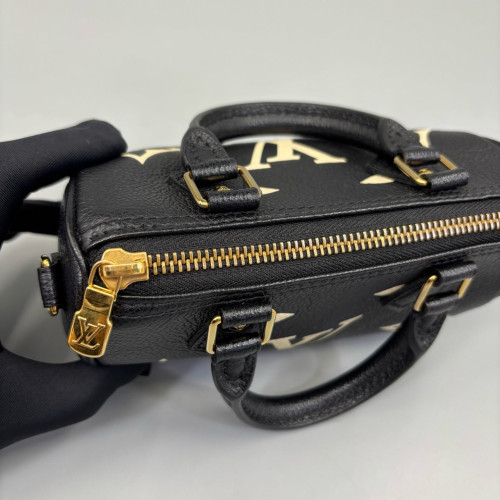 Louis Vuitton Nano Speedy Bandouliere Monogram Empreinte Black White
