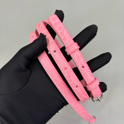 Balenciaga Hourglass Small Calfskin Crocodile Embossed Pink