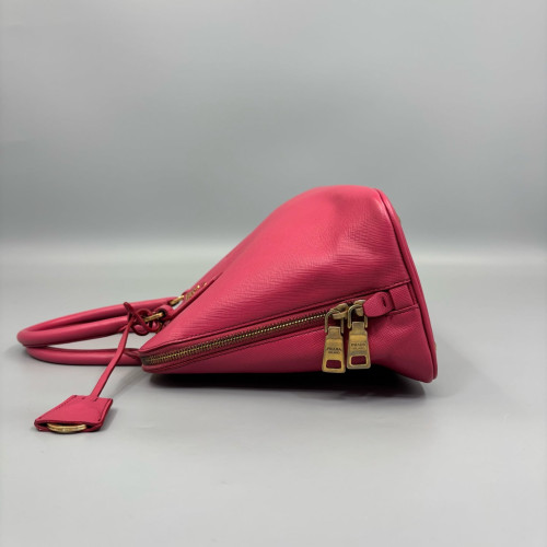 Prada Medium Lux Open Promenade Saffiano Calfskin Fuchsia