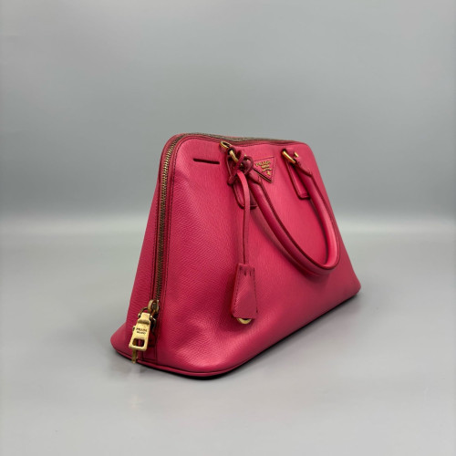 Prada Medium Lux Open Promenade Saffiano Calfskin Fuchsia