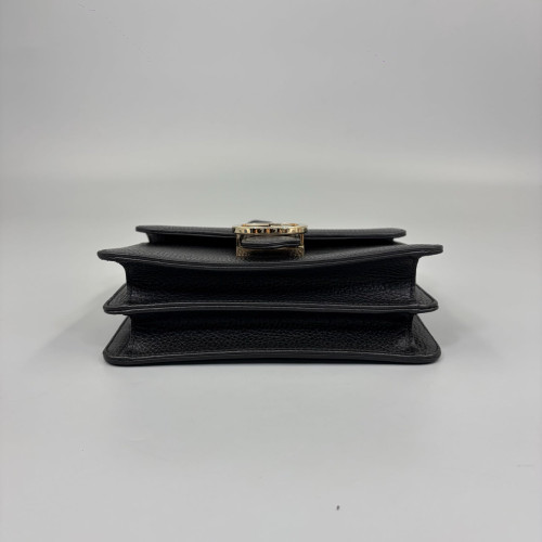 Gucci Small Interlocking G Shoulder Bag Calfskin Black