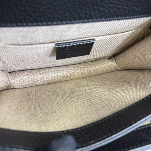 Gucci Small Interlocking G Shoulder Bag Calfskin Black