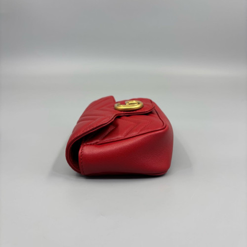 Gucci Matelasse Super Mini GG Marmont Calfskin Red