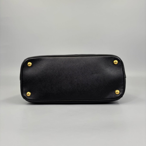 Prada Medium Galleria Double Zip Tote Saffiano Calfskin Black
