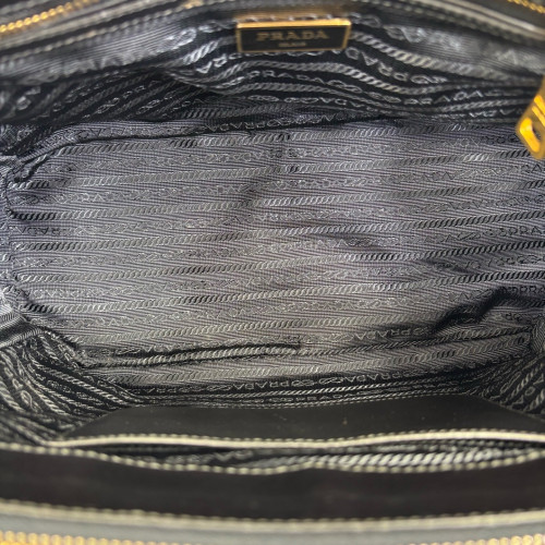 Prada Medium Galleria Double Zip Tote Saffiano Calfskin Black