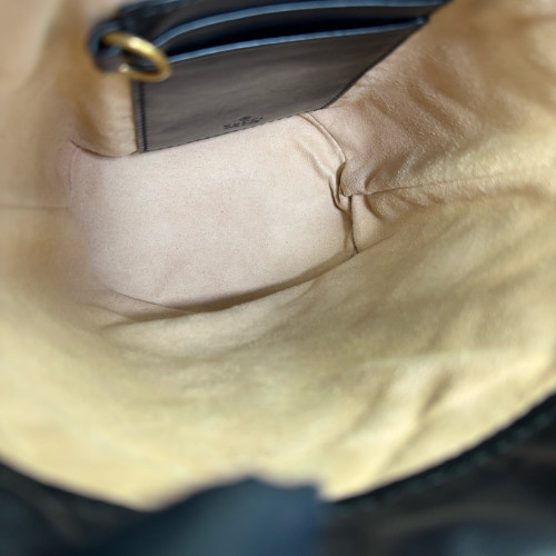 Gucci Matelasse Mini GG Marmont Bucket Bag Calfskin Black