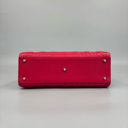 Dior Large Lady Dior Lambskin Red White Dior Large Lady Dior Lambskin Red White