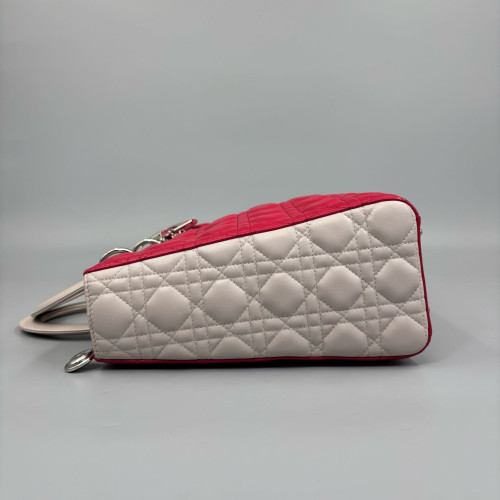 Dior Large Lady Dior Lambskin Red White Dior Large Lady Dior Lambskin Red White
