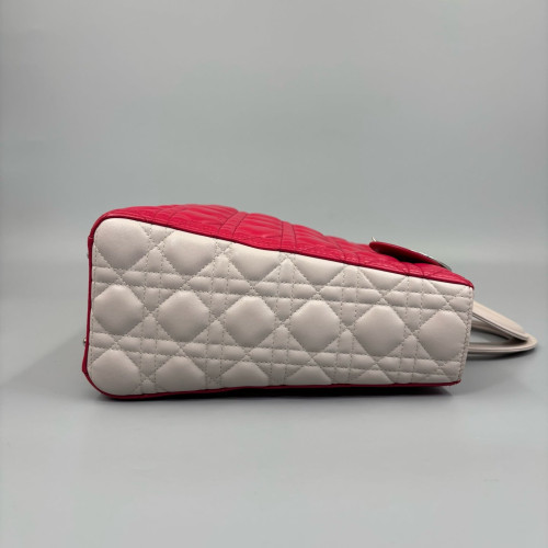 Dior Large Lady Dior Lambskin Red White Dior Large Lady Dior Lambskin Red White