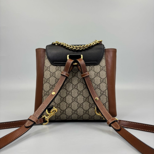 Gucci Padlock Backpack GG Supreme Monogram Black Brown