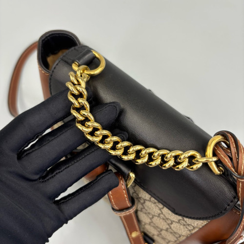 Gucci Padlock Backpack GG Supreme Monogram Black Brown