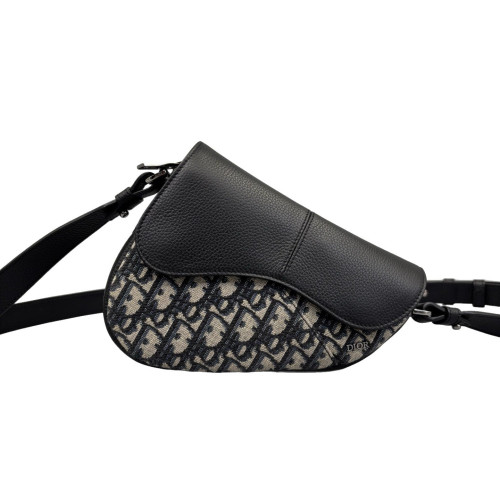 Dior Saddle Bag Oblique Black Beige