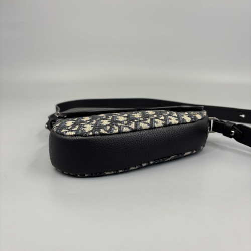 Dior Saddle Bag Oblique Black Beige
