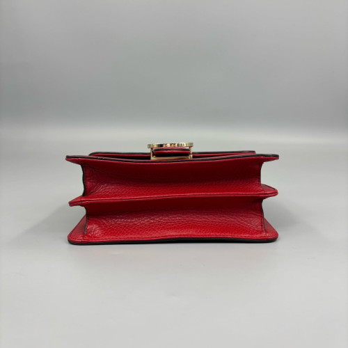 Gucci Small Interlocking G Shoulder Bag Calfskin Red