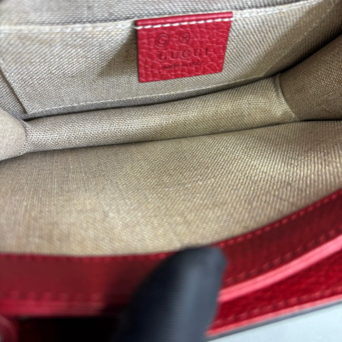 Gucci Small Interlocking G Shoulder Bag Calfskin Red