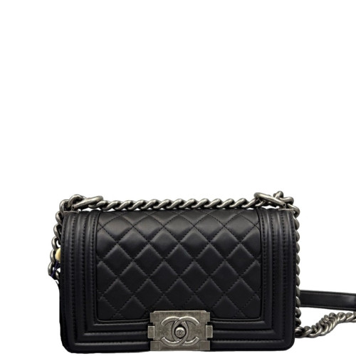 Chanel Quilted Mini Boy Flap Calfskin Black Chanel Quilted Mini Boy Flap Calfskin Black