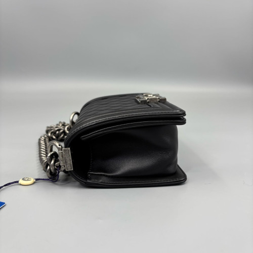 Chanel Quilted Mini Boy Flap Calfskin Black Chanel Quilted Mini Boy Flap Calfskin Black